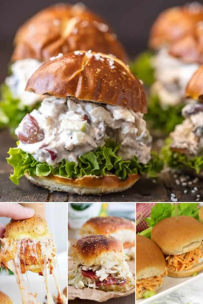 A collection of chicken sliders