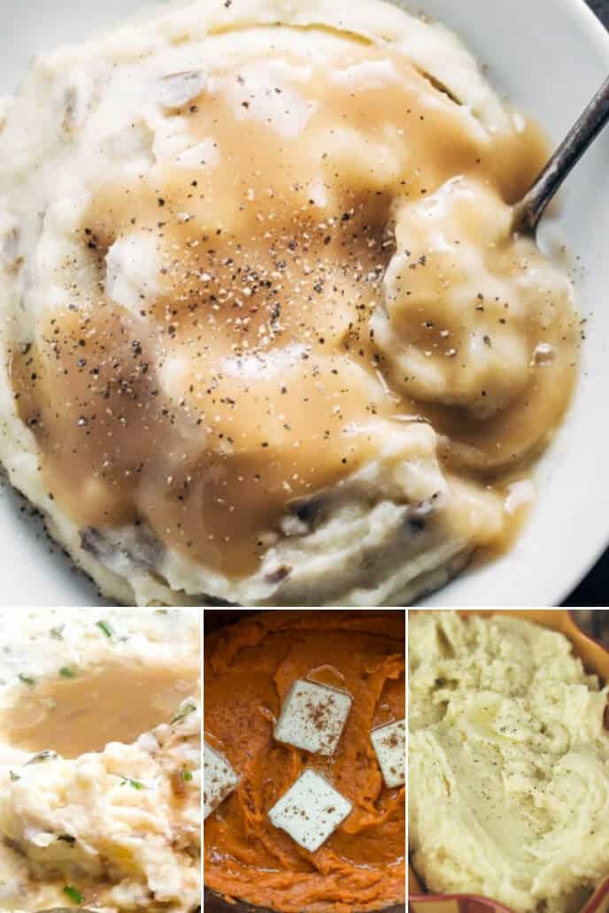 A collection of crockpot potatoes mashed