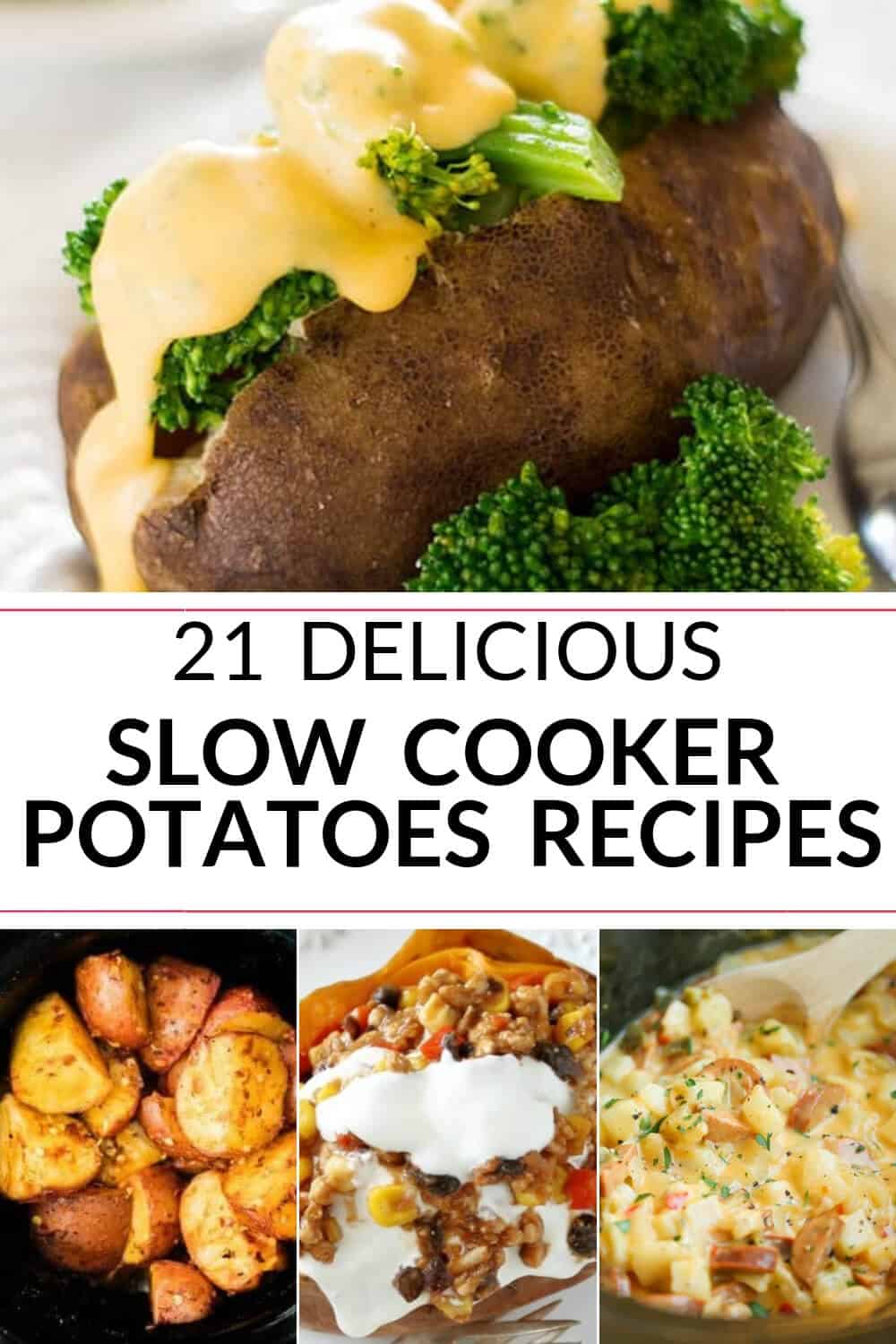 A collection of slow cooker potatoes 