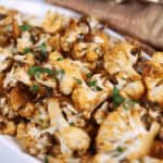 A crispy and spicy roasted cauliflower.