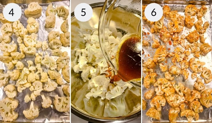 Step by step instructions for making spicy cauliflower