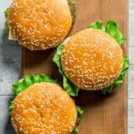 Three perfect beef sandwiches.