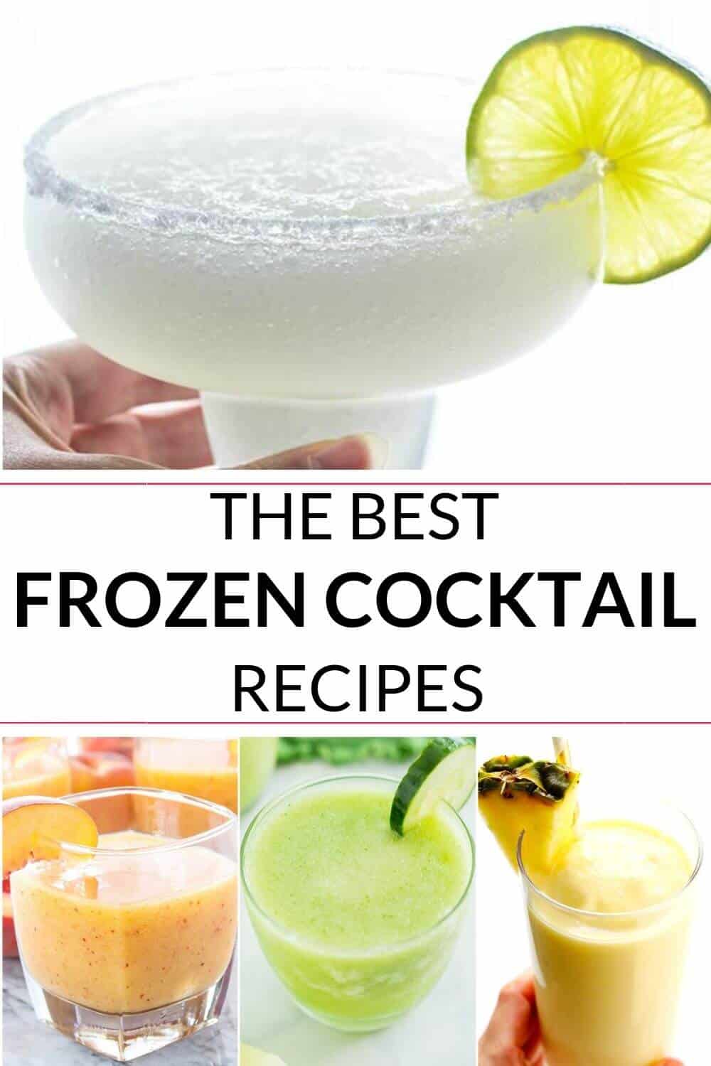 Collection of frozen drinks and cocktails