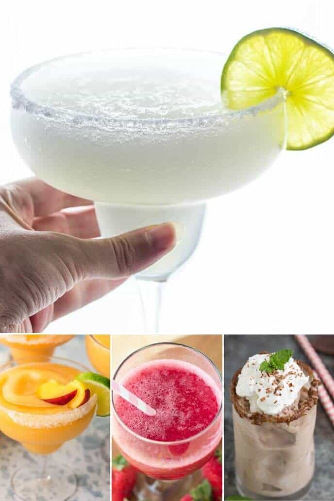 Collection of frozen drinks and cocktails