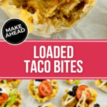 Loaded taco bites are a delicious and savory snack that will satisfy your cravings for Mexican flavors in every bite. These bite-sized treats are packed with all the essential ingredients of a classic taco, including seasoned ground