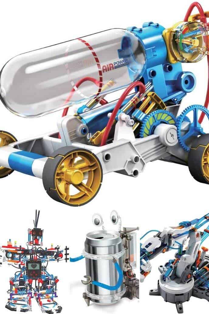 Collection of robot kits for kids 8 and older