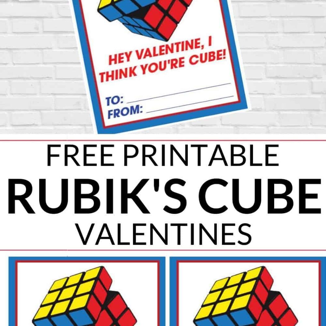 Rubik’s Cube Valentines Cards Printable