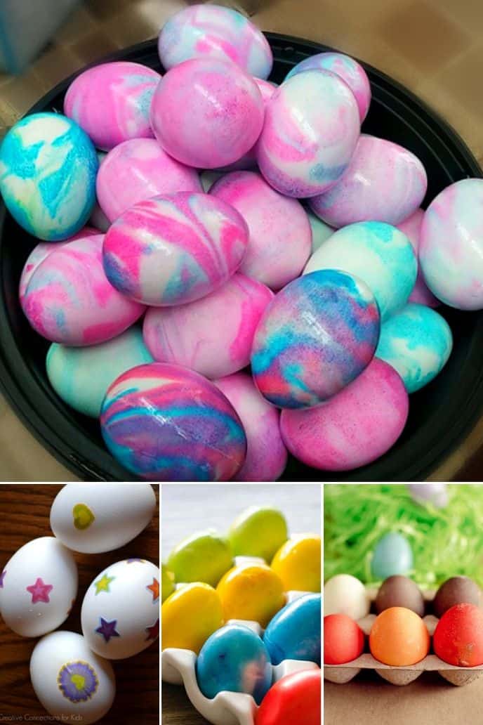 collection of Dying Easter Eggs With Food Coloring and More