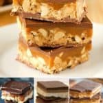 a variety of different recipes using snickers bar
