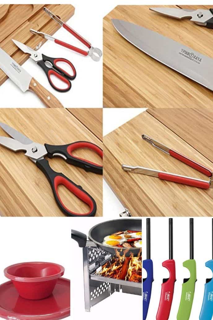 collection of camping cooking set