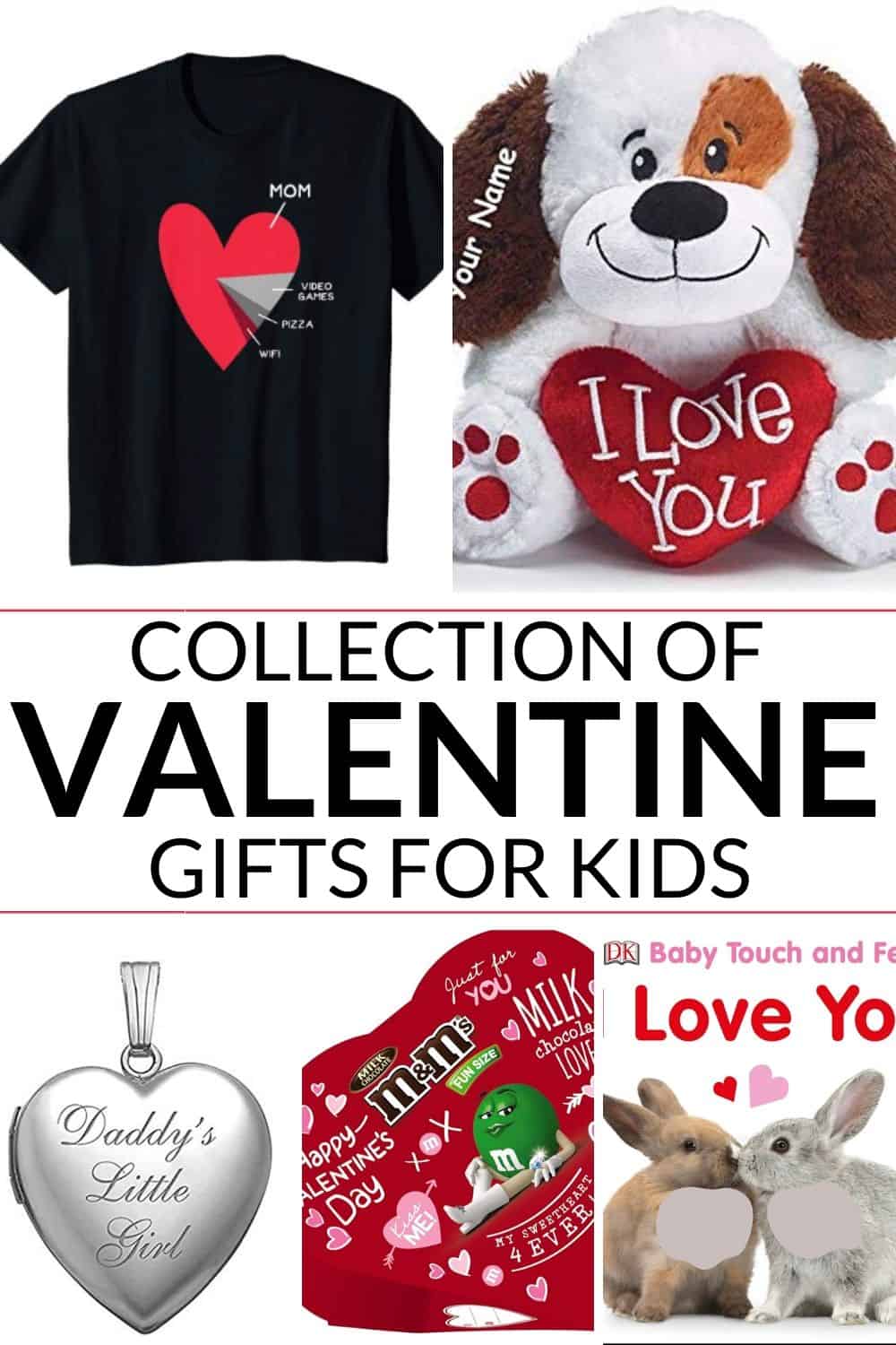 Collection of valentines gifts for kids