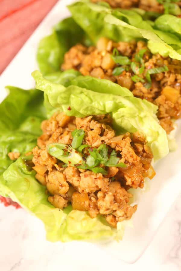 Chicken Lettuce Wraps on a plate