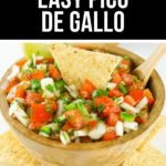 Easy Pico de Gallo served with tortilla chips.