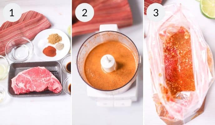 Step by step process for making steak fajita marinade