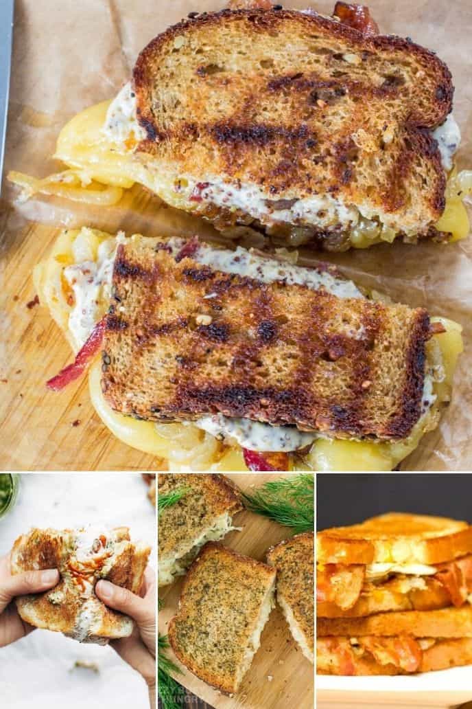 A collection of fancy grilled cheese recipes