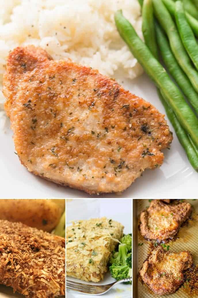 a variety of the greatest breaded baked pork chops