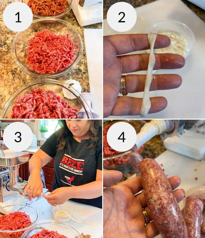 Step by step instructions for stuffing sausage