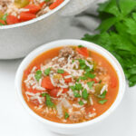 Unstuffed Pepper Soup with meat and vegetables.