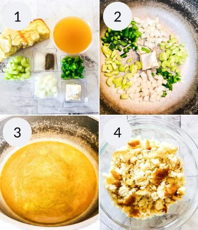 step by step instructions for making southern cornbread dressing