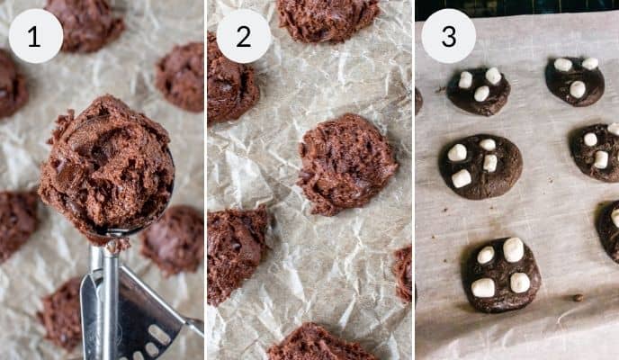 STep by step instructions for making hot chocolate cookie recipe