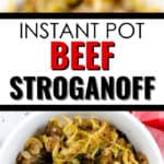 Instant Pot Strognoff with close up
