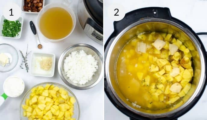 Instant Pot Potato Soup ingredients and process to make