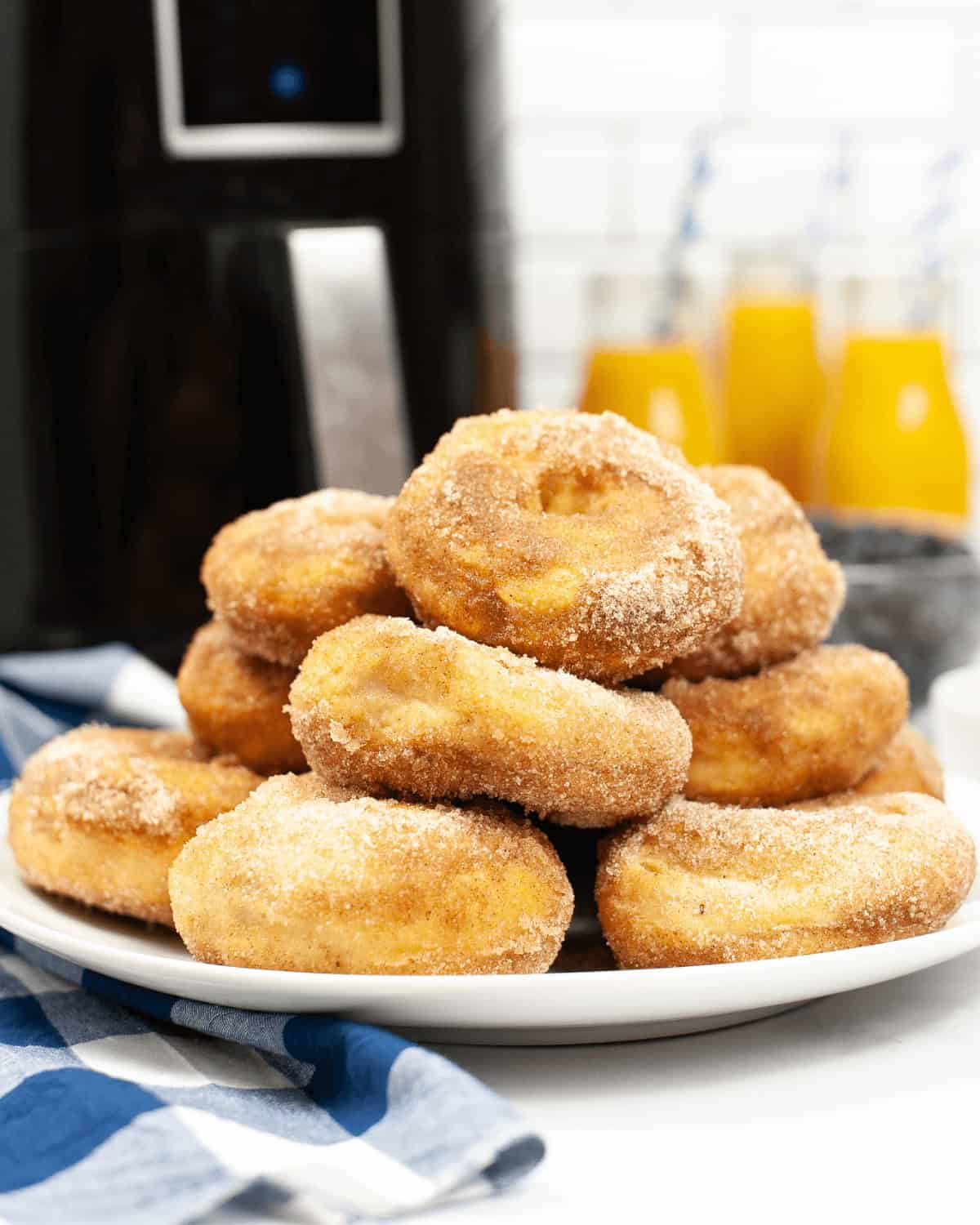 A plate of the finished pastry on a white plate.