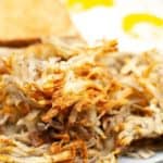 Close on a breakfast plate with air fryer hash browns and eggs