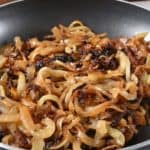 Pan filled with golden fried onions.