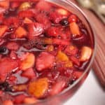 Large Clear Bowl of Cherry Jello with Fruit