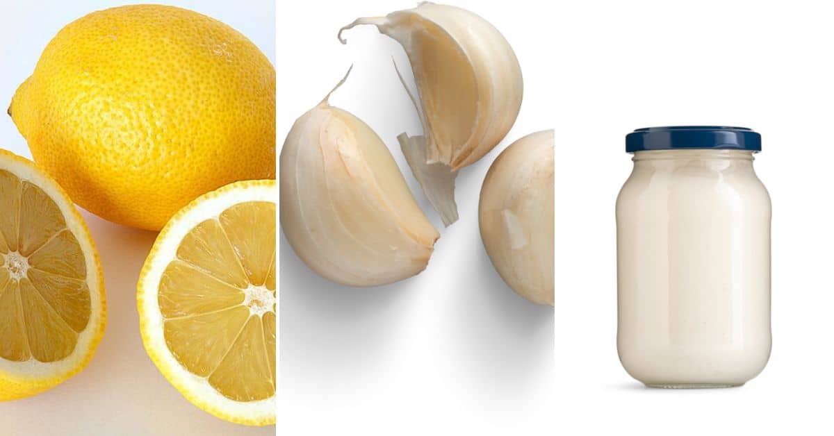 Lemon, garlic and mayo.