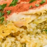 A close-up of a plate of the dish garnished with chopped parsley and paprika for a comforting, flavorful meal.