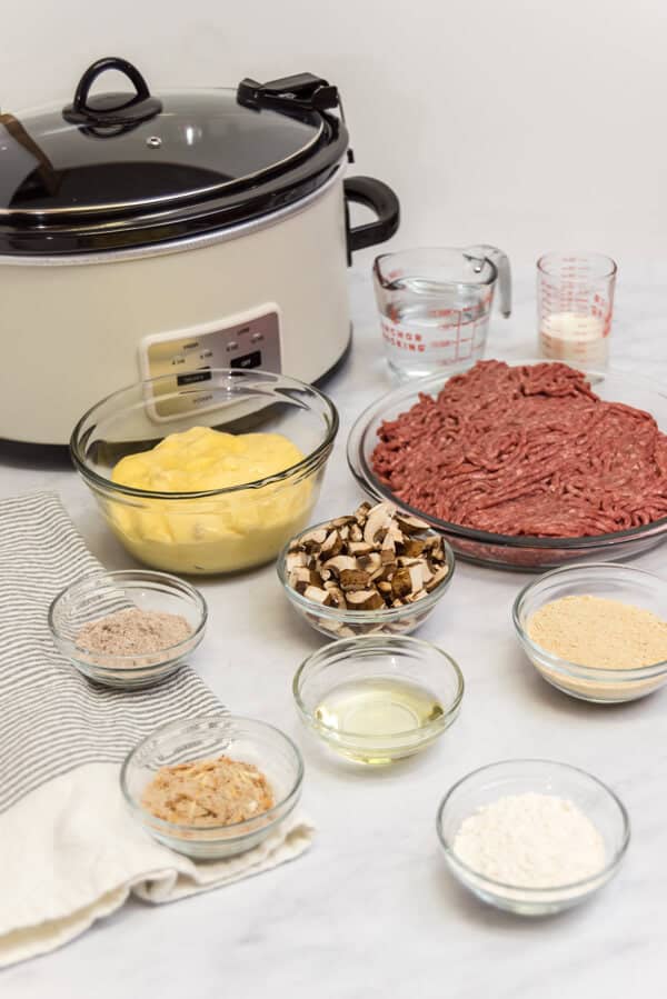 Beef, seasonings, gravy mix.