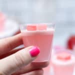 A hand holding up a Jello Shot.