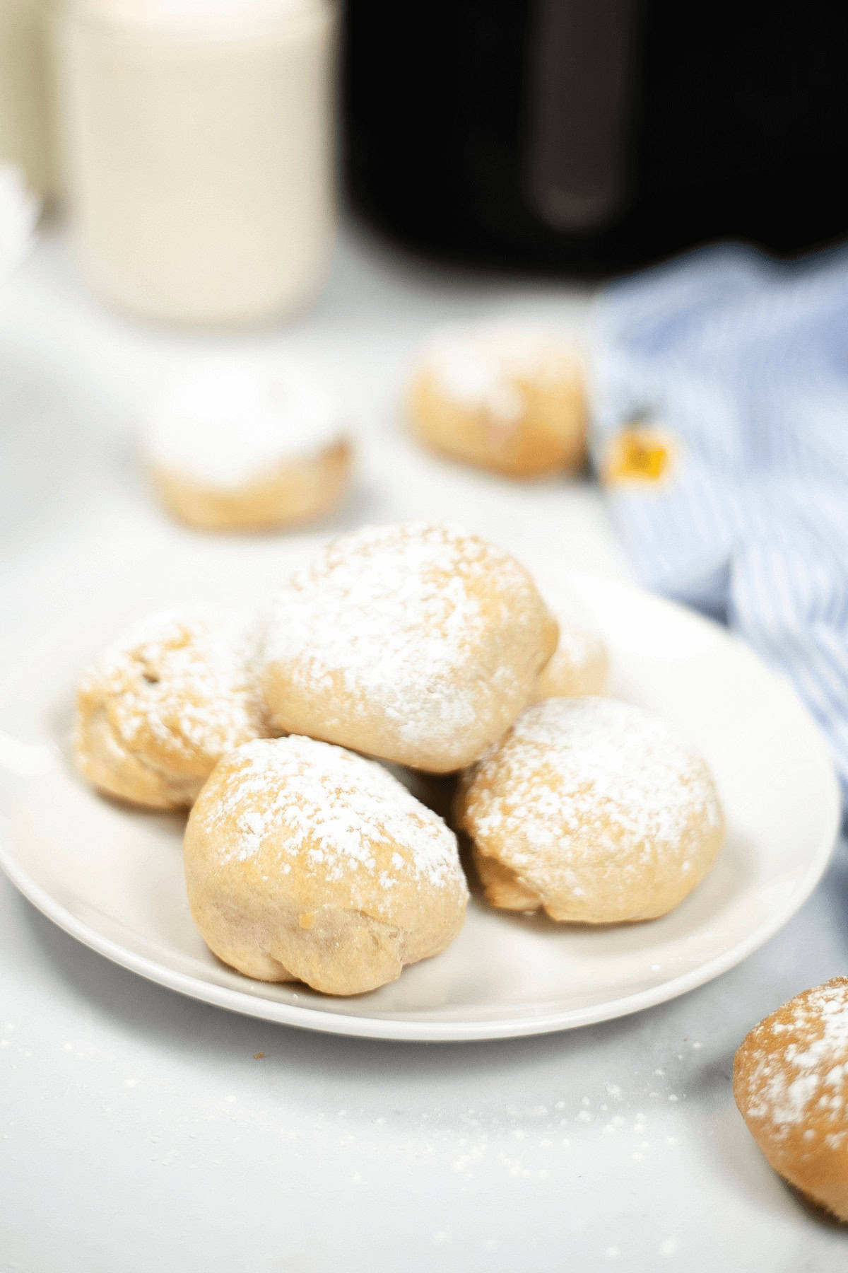 The finished treat with a glass of milk.