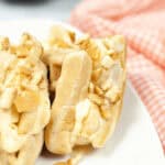 A side view of the finished treat.