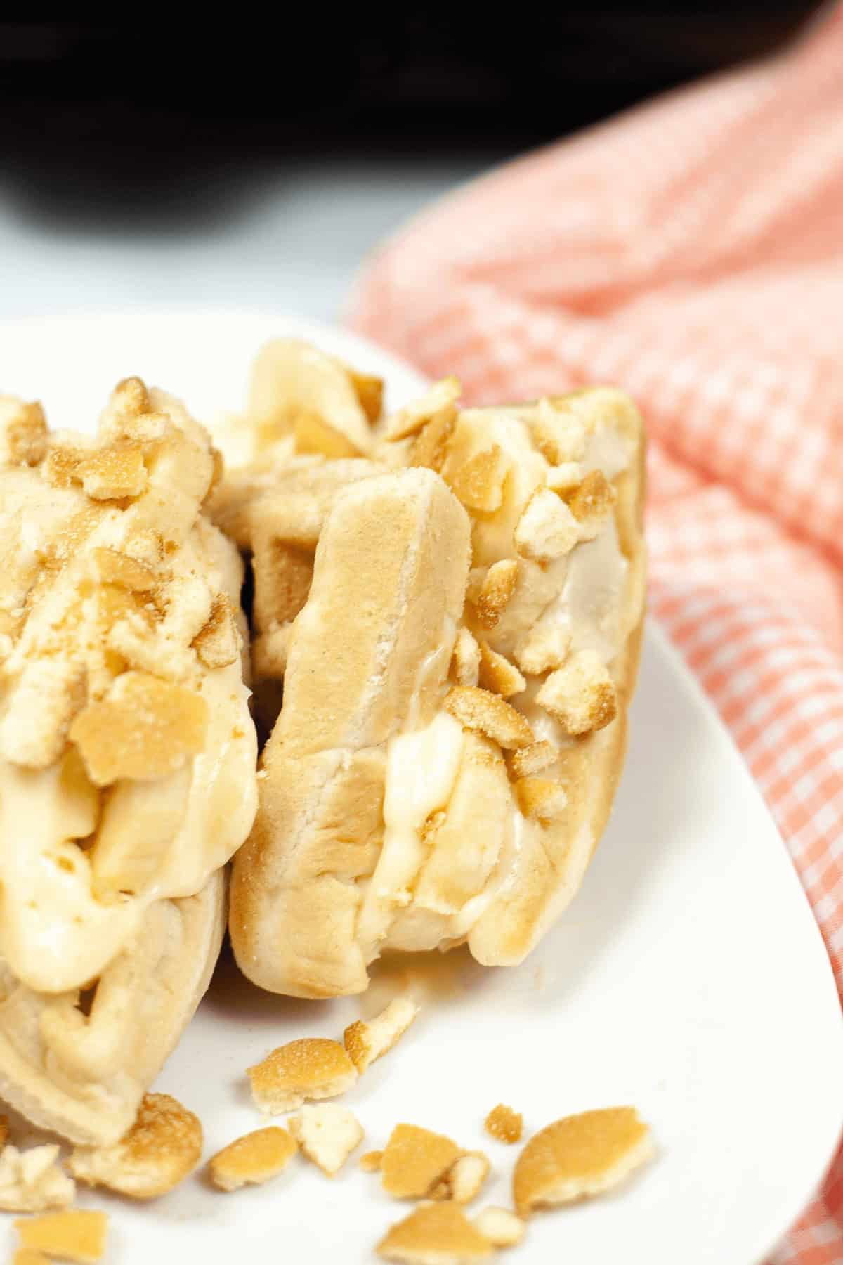 A side view of the finished treat.