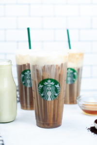# starbucks tumblers filled with vanilla sweet cream cold brew