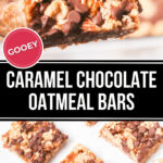 Indulge in these decadent caramel chocolate oatmeal bars.