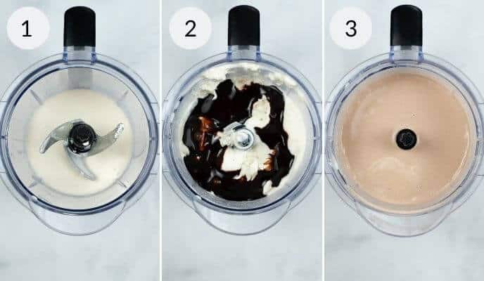 Blending all the ingredients.