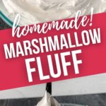 Bowl of Marshmallow Fluff and bowl with a spoon in Marshmallow Fluff.