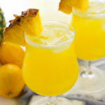 Side view of pineapple lemonade.