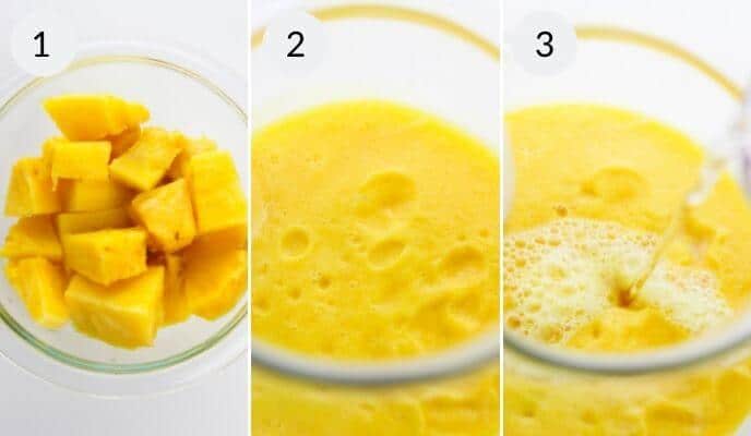 Cooking the pineapple and finishing the lemonade.