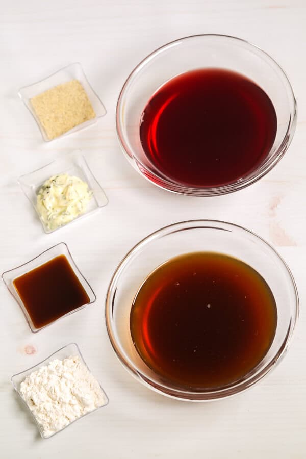 Drippings, flour and seasoning needed to make the sauce.