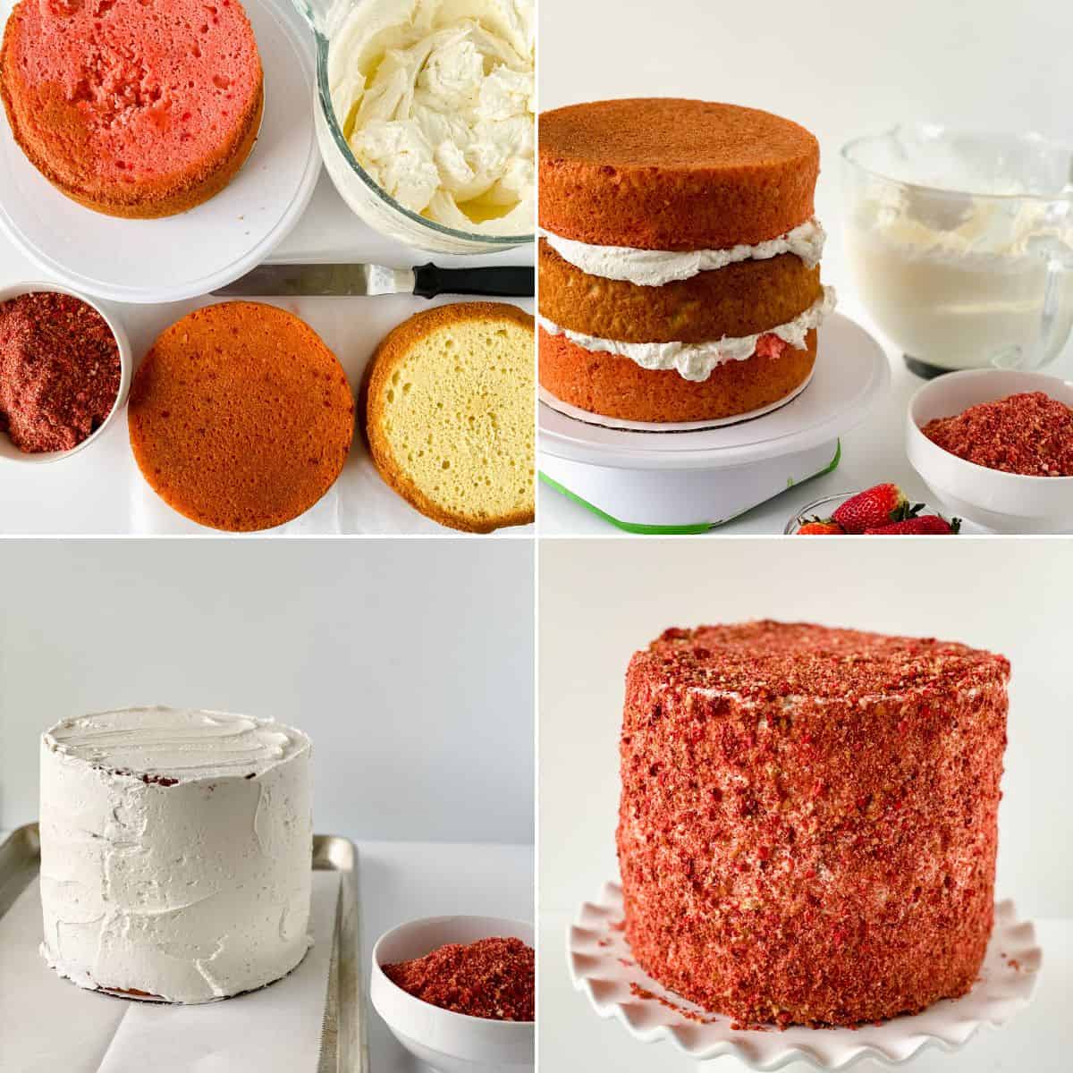 Four-step process showing assemble dessert.ly 