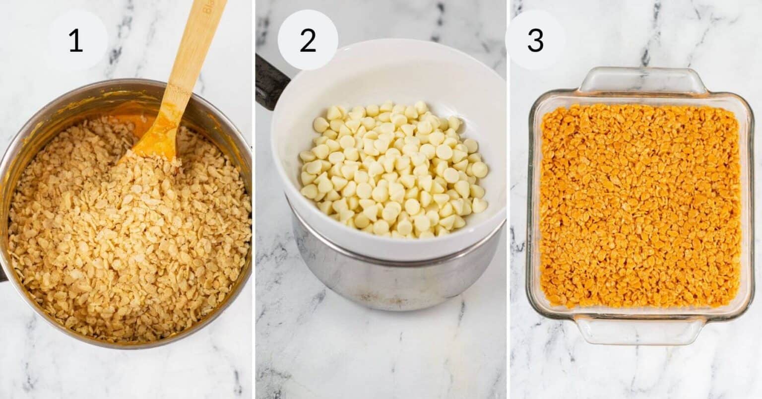Mixing the ingredients for the icing.