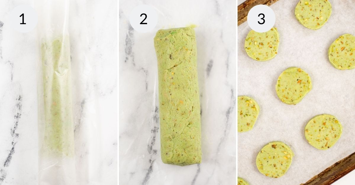 step by step images for making pistachio cookies