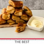 Delicious buffalo chicken egg rolls.