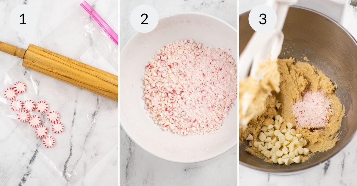 step by step instructions for making peppermint cookies