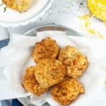 A top shot of the red lobster biscuits from the air fryer.